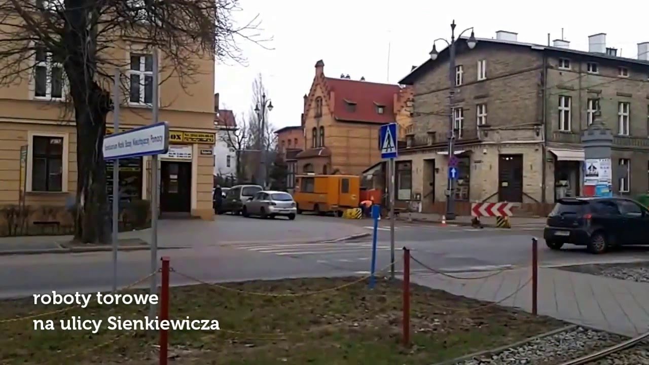 Toruń - tramwaj zastępczy Pl. Rapackiego - Park Miejski (5.03.2016)