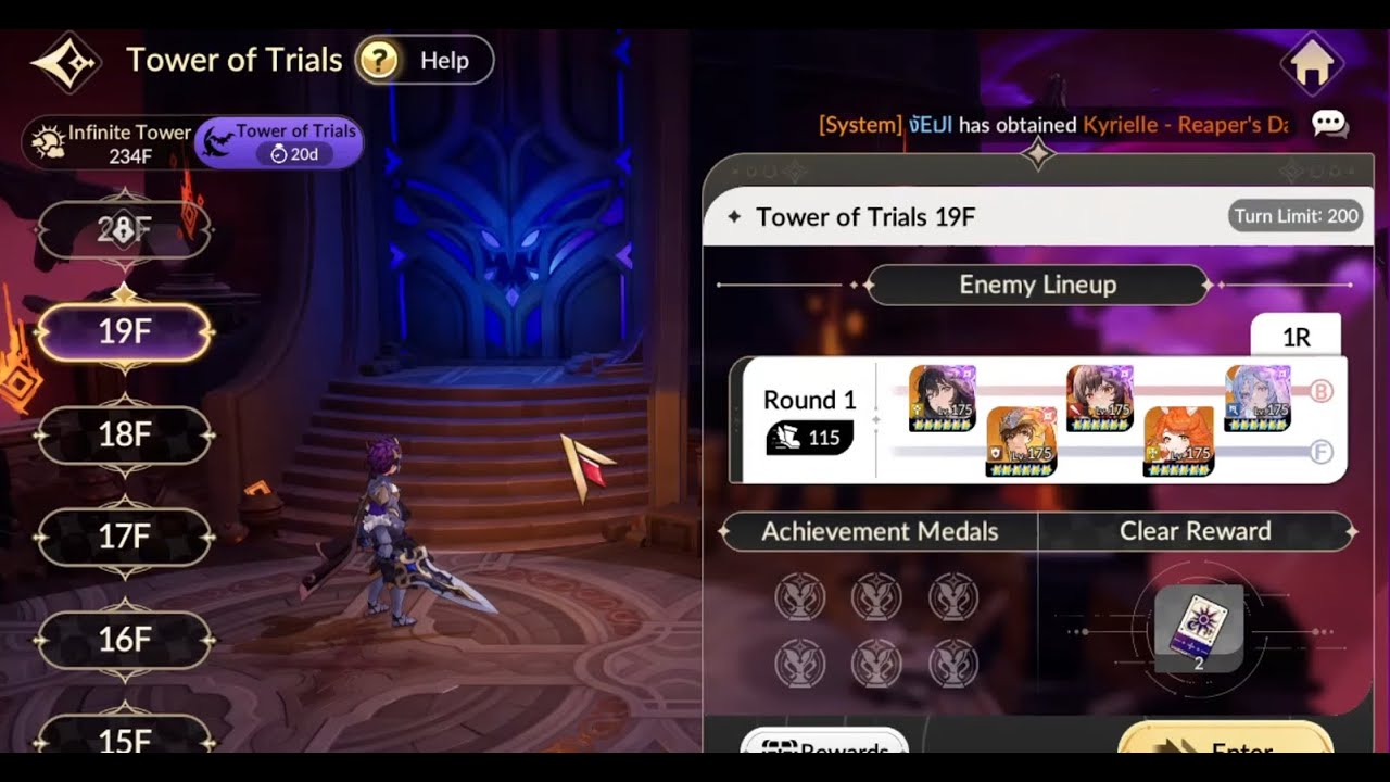 Floor 19 – Enemy (6★ Clear) | Tower of Trial Season 8 | Seven Knight Re:Birth