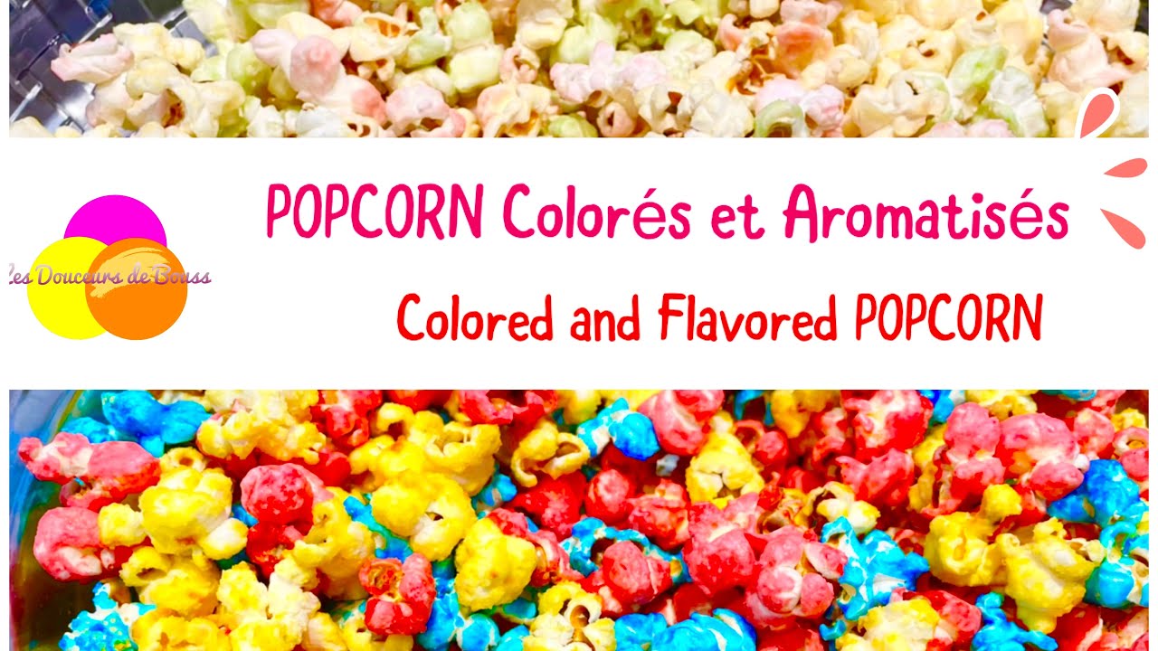 Popcorn colorés et aromatisés