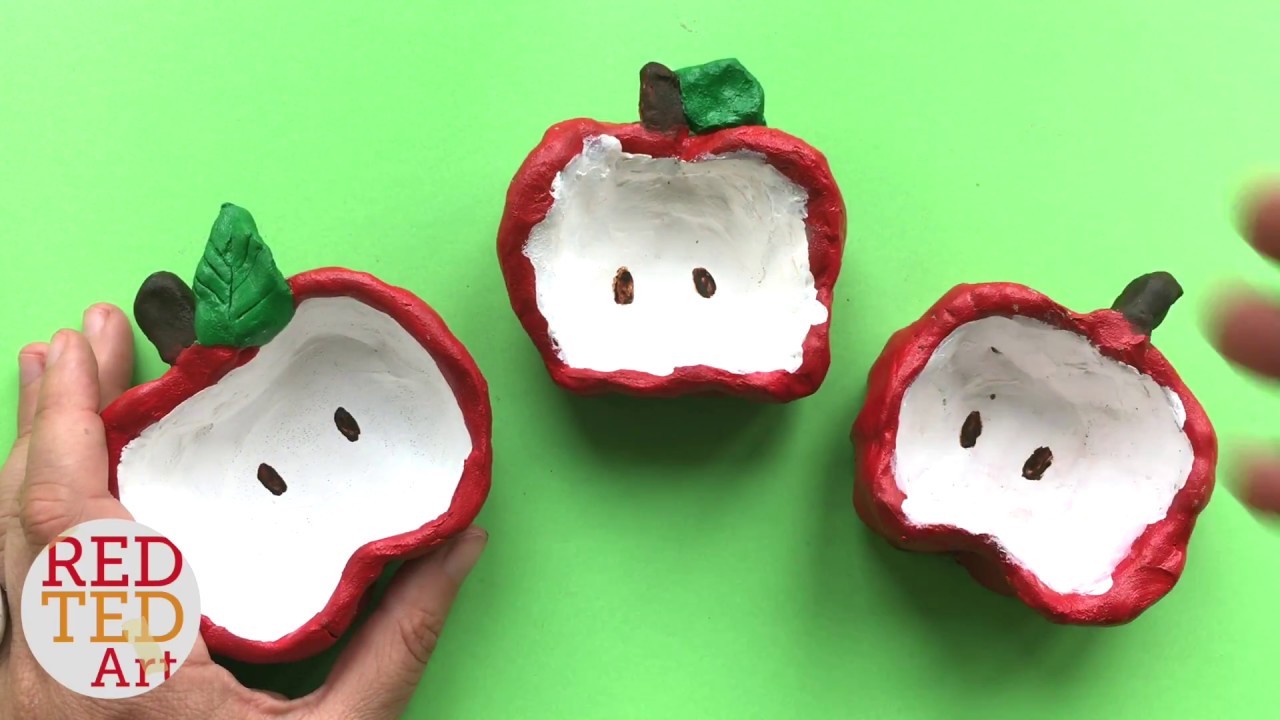 DIY Teacher's Gift   How to make a Pinch Pot   Apple Clay Bowl DIY