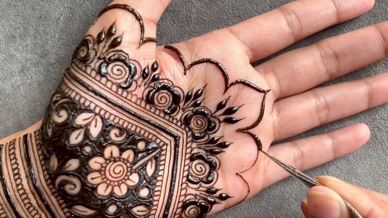 Very simple mehndi design | Easy stylish mehndi design front hand | mehandi ka design| mehndi design