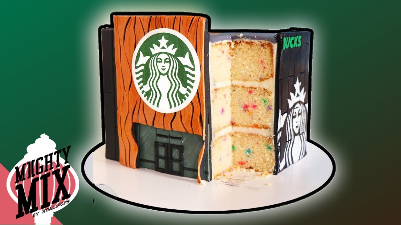 REALISTIC STARBUCKS STORE CAKE!  Amazing Restaurant Cake How To  MiightyMIx