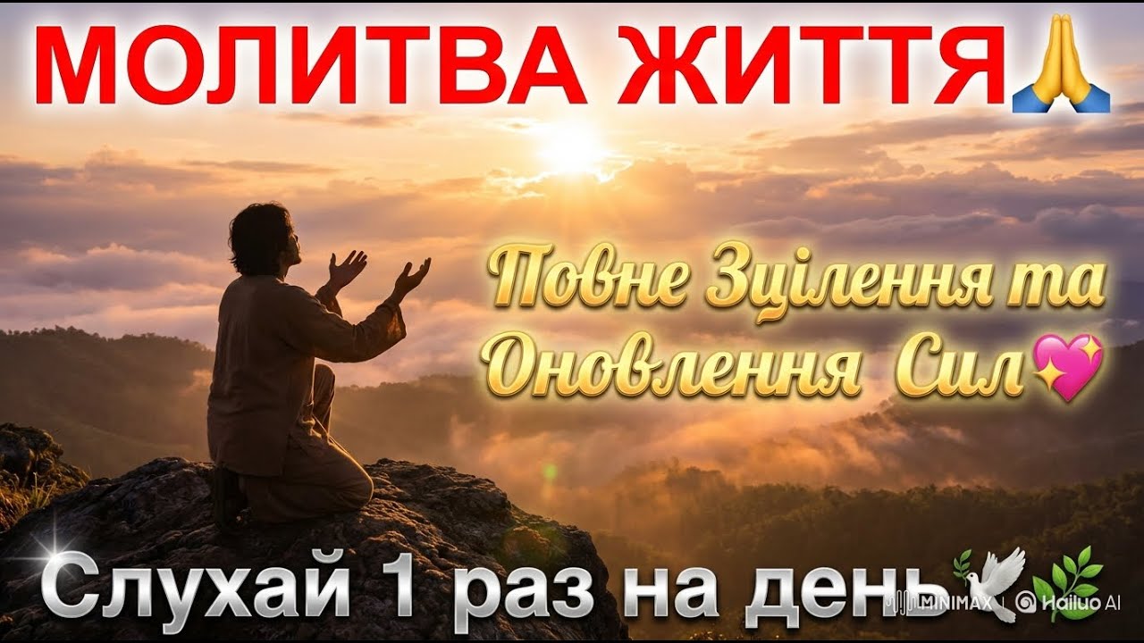 МОЛИТВА ЖИТТЯ: Повне Зцілення тіла і душі. Слухайте, коли немає сил🙏