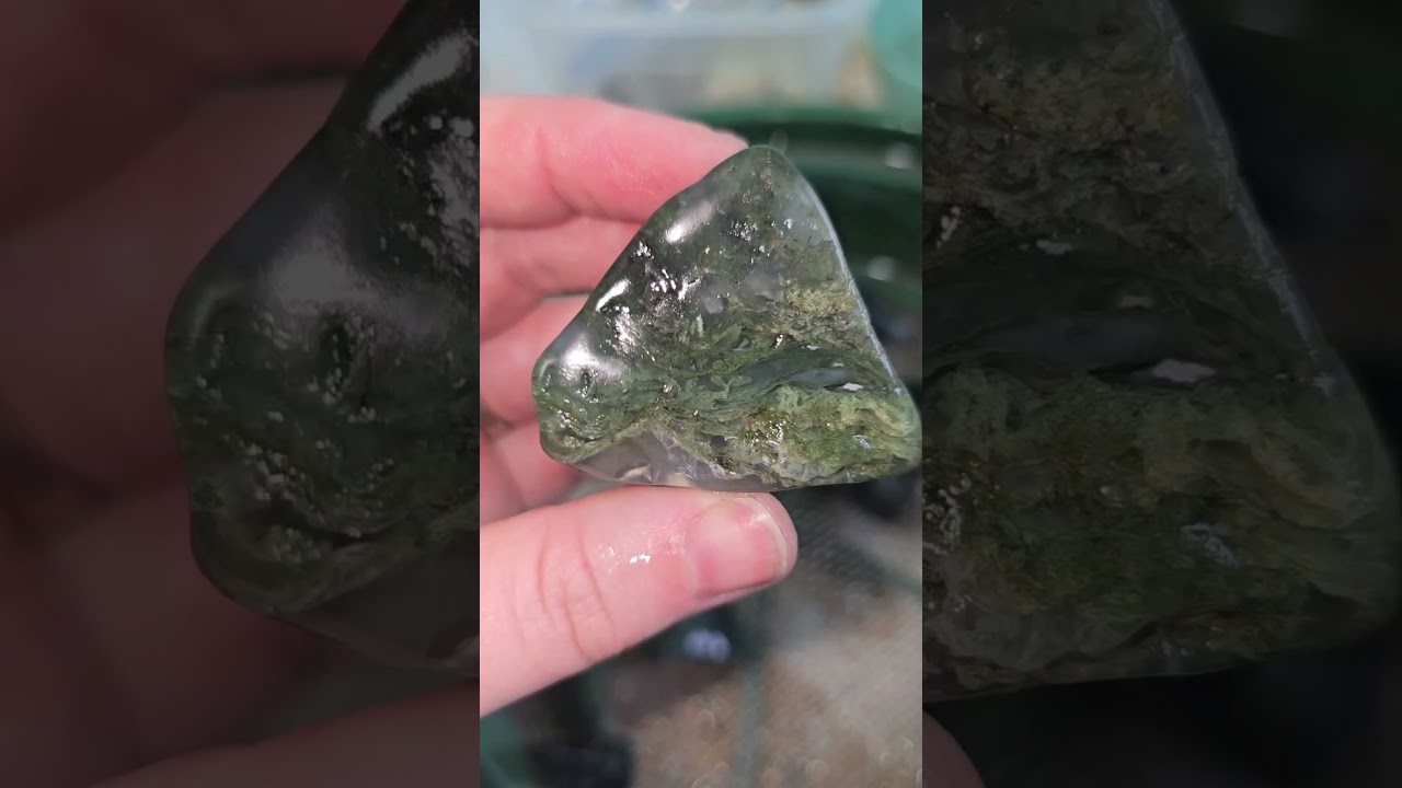 Starting a batch of Moss Agate in the Rock tumbler #mossagate #rocktumbling