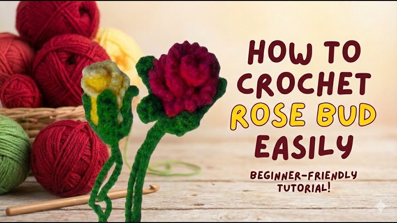 How to Crochet Rose Bud Easily
