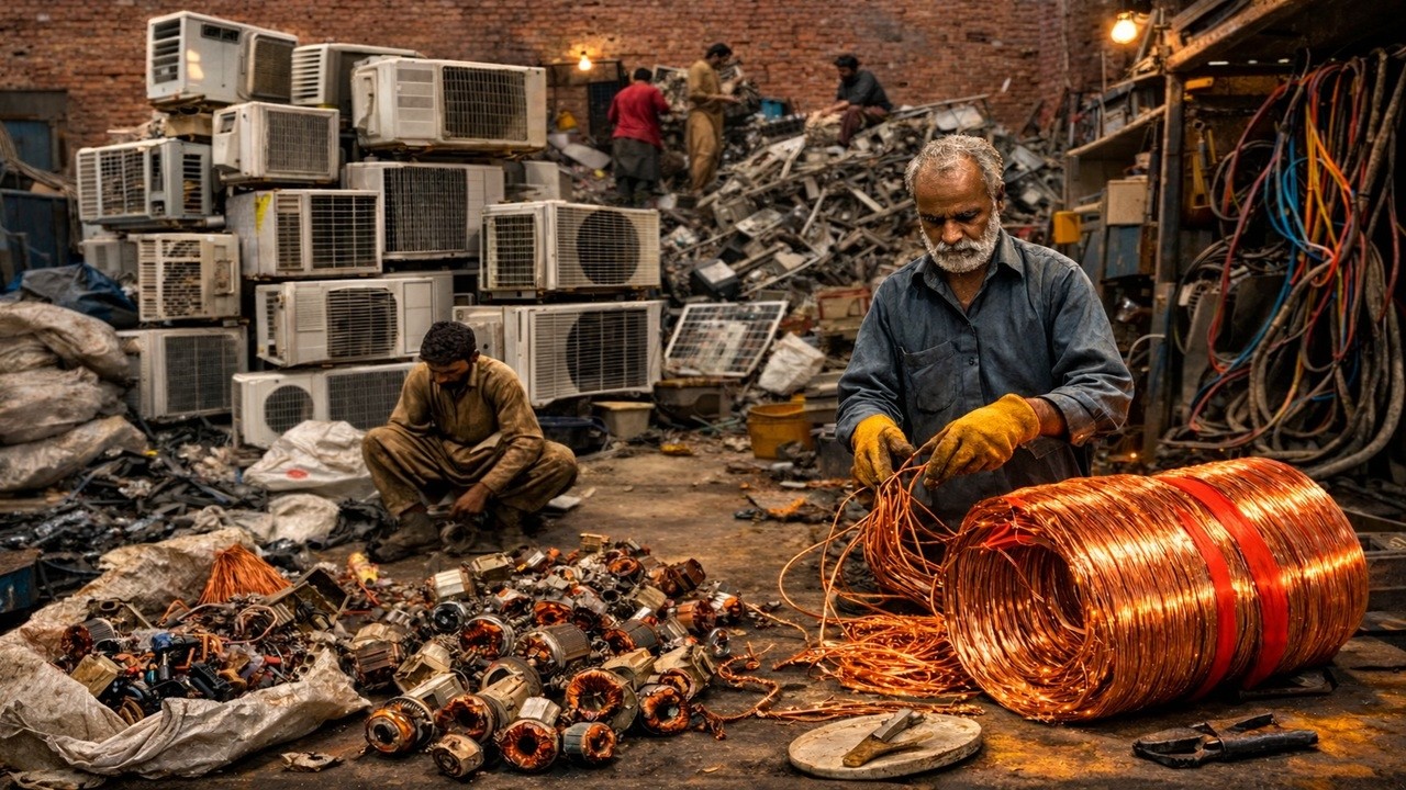 Amazing Recycling Waste of AC to Copper Wire