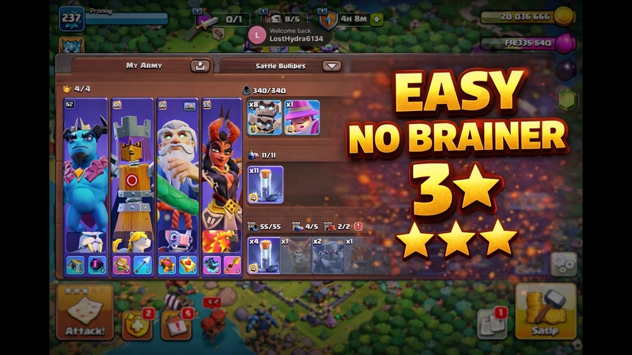 Easy CWL 3 Stars with Meteor Golem !7 Perfect No Brainer Attacks