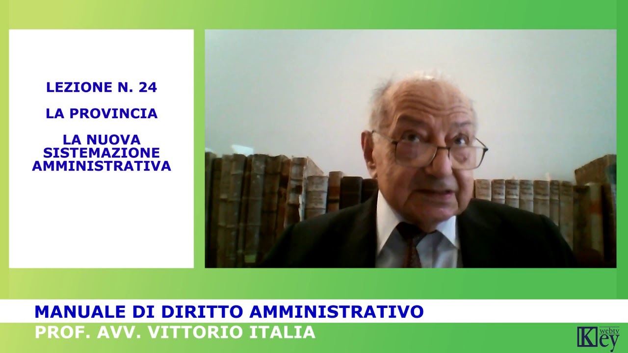 Manuale di Diritto amministrativo - Lezione 24 - La provincia