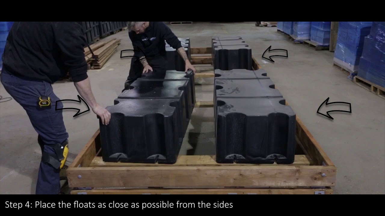 How to install dock floats on floating dock