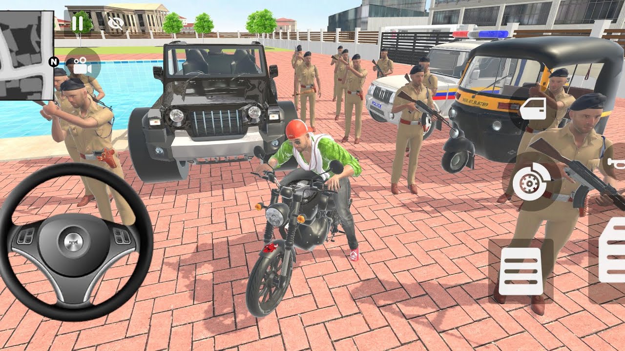🔥Indian Theft Auto Simulator😈 Franklin purchased an Bike and drives a Indian Thar Gadi 