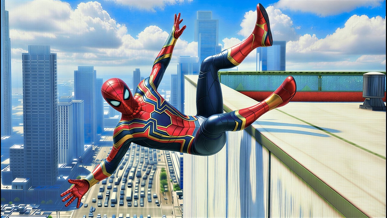 SPIDER-MAN CRAZY STUNTS JUMPS/FALLS #92 (GTA 5 Spiderman Fails)