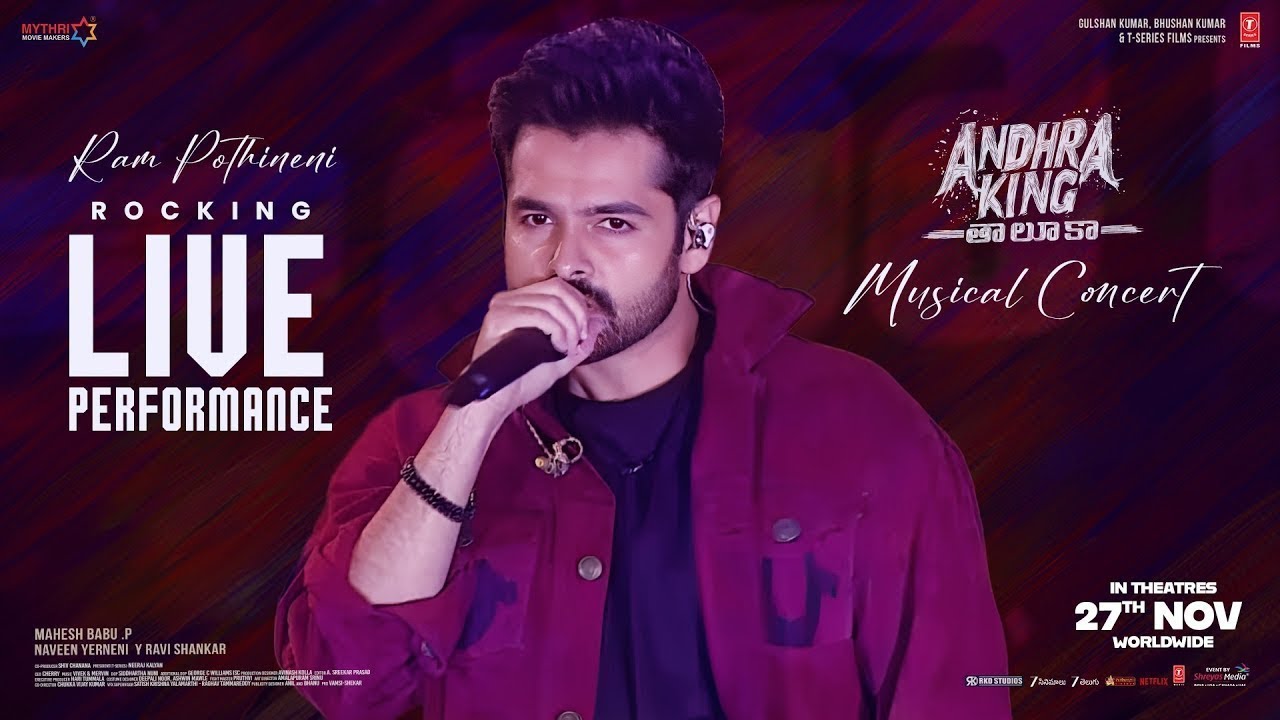 Ram Pothineni LIVE Performance | Andhra King Taluka Musical Concert | Upendra | Bhagyashri Borse