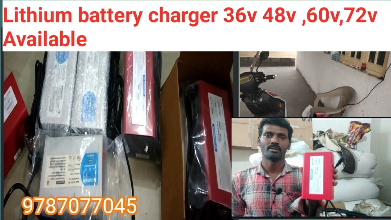 Lithium ion,Po4 Ev battery charger 36v,48v,60v,72v (6Ams) Available.jm Tamilminnal Solar energy
