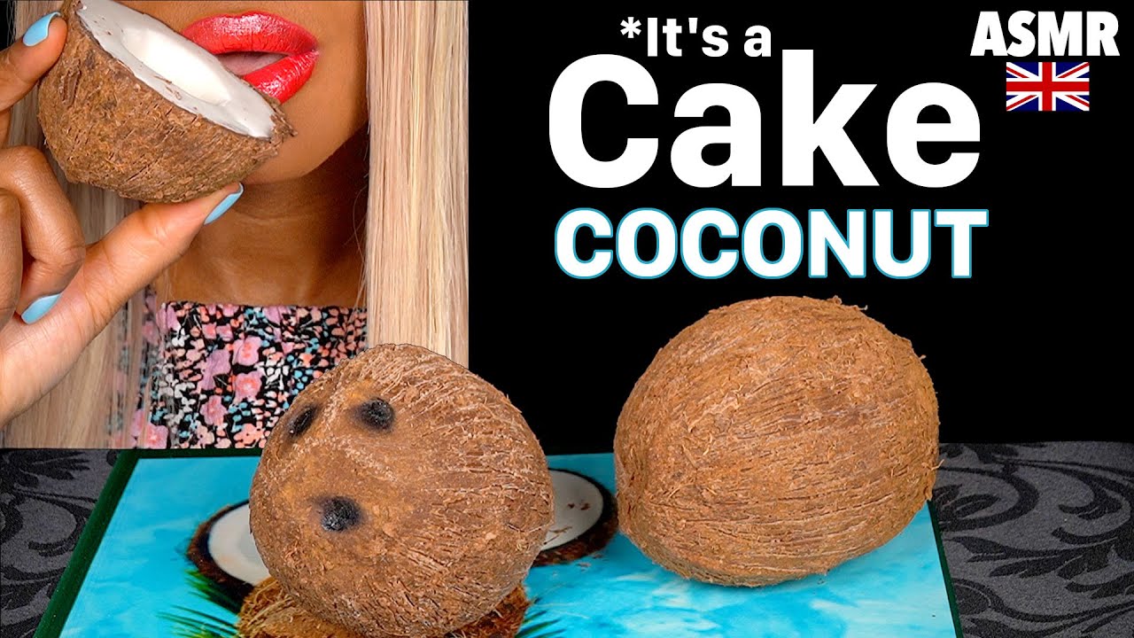 ASMR Eating Realistic CAKE Coconut | Eating Sounds | Cake Cutting | MUKBANG 먹방