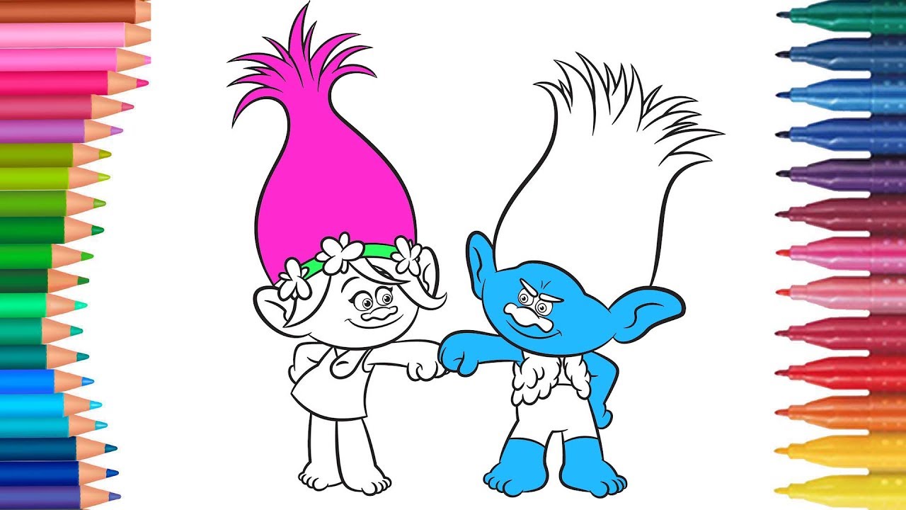Personaggi di Trolls | Piccole Mani Libro Da Colorare