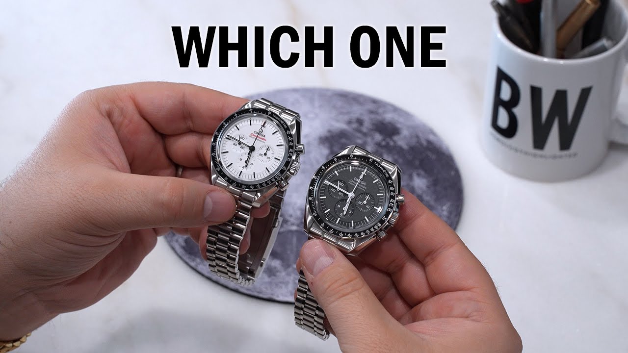 Полное сравнение Omega Speedmaster — белый и черный циферблат