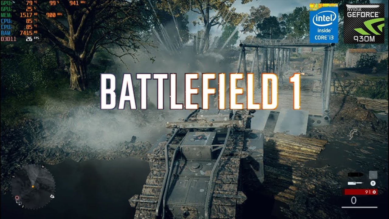 Battlefield 1 ULTRA Settings Gameplay on Geforce 930m