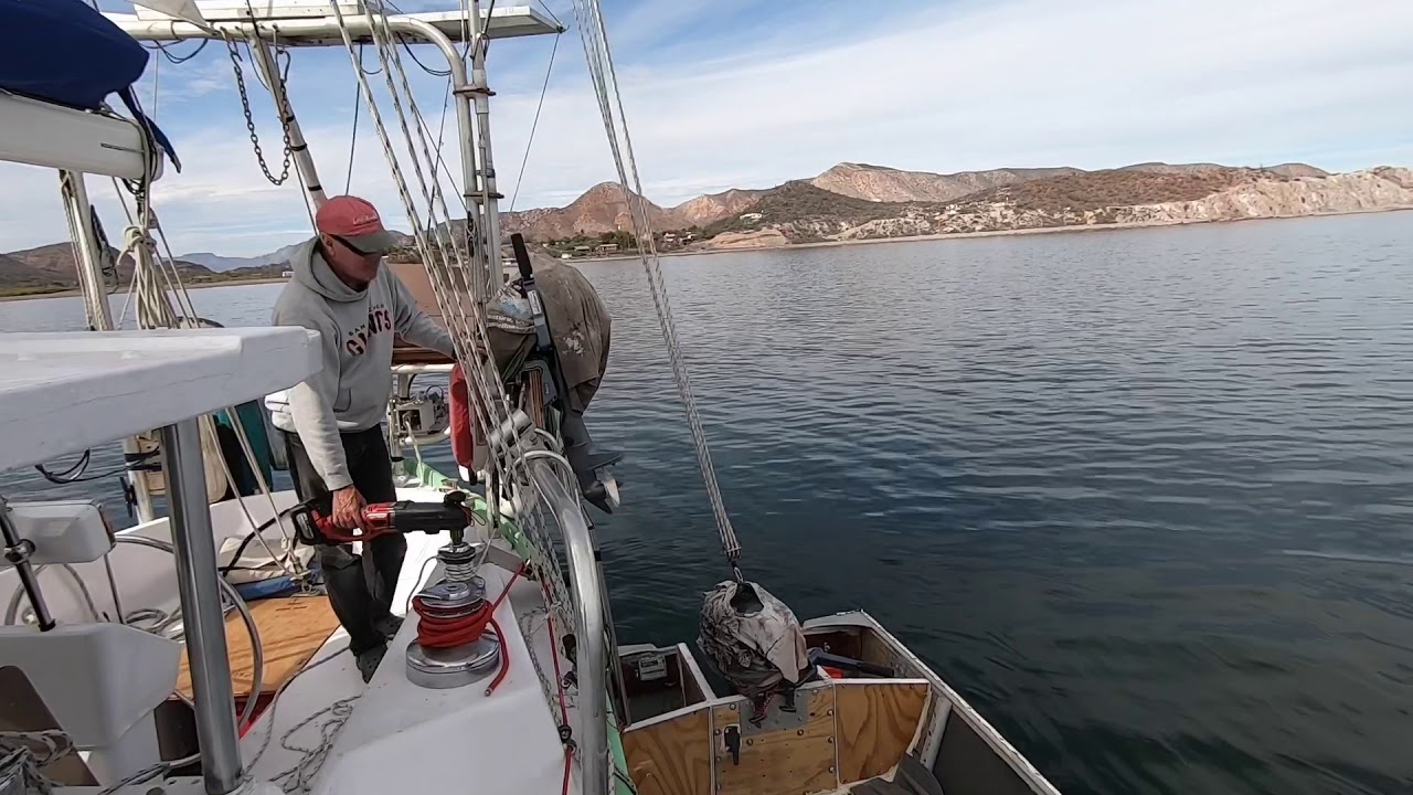 Alita Fox using a Milwaukee M 18 Super Right angle drill as an electric winch handle