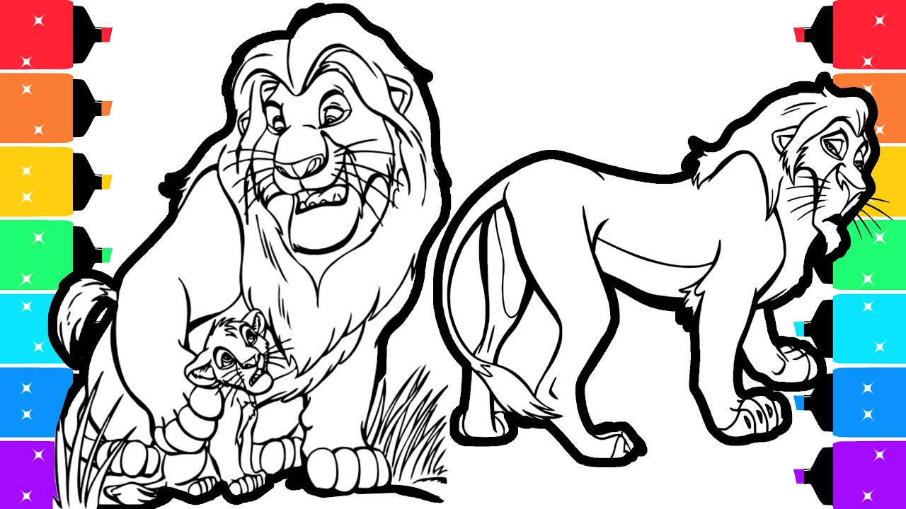 The Lion King Coloring Pages | Coloring Mufasa, Simba and Scar