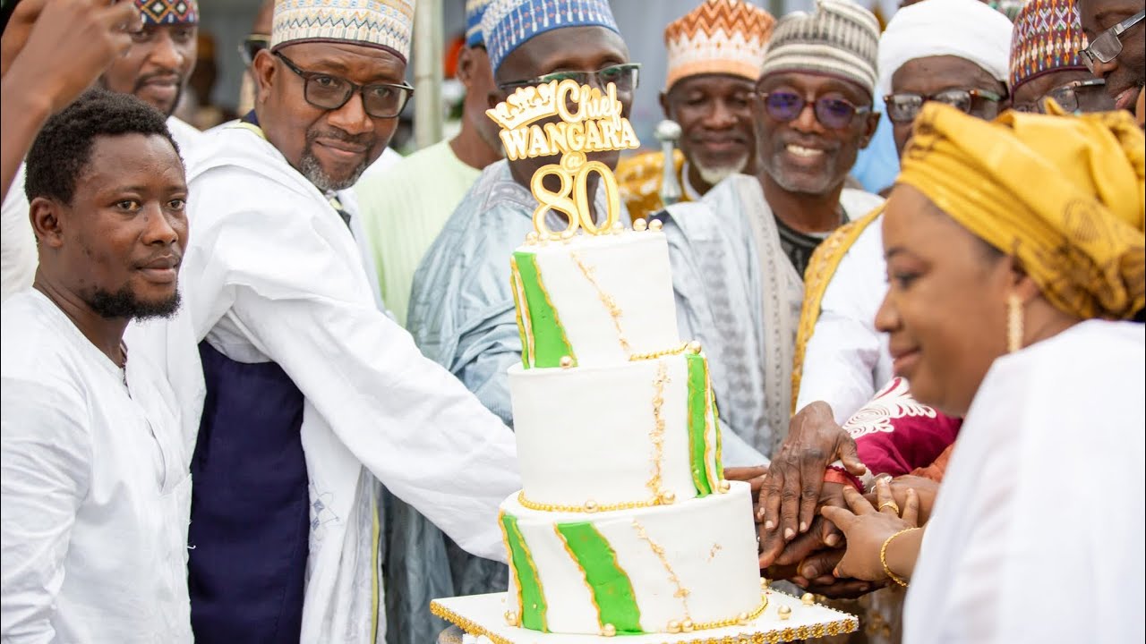 Highlight from the cake-cutting ceremony marking the 80th birthday of Amirul Umara Ahmed Ibrahim.