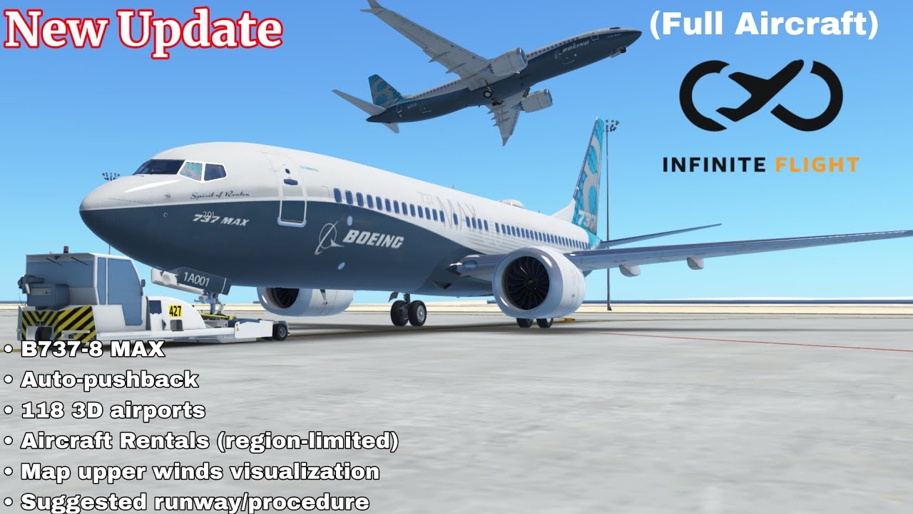 Infinite Flight 24.4 New Update  B737-8 MAX• Auto-pushback (Full Aircaft)