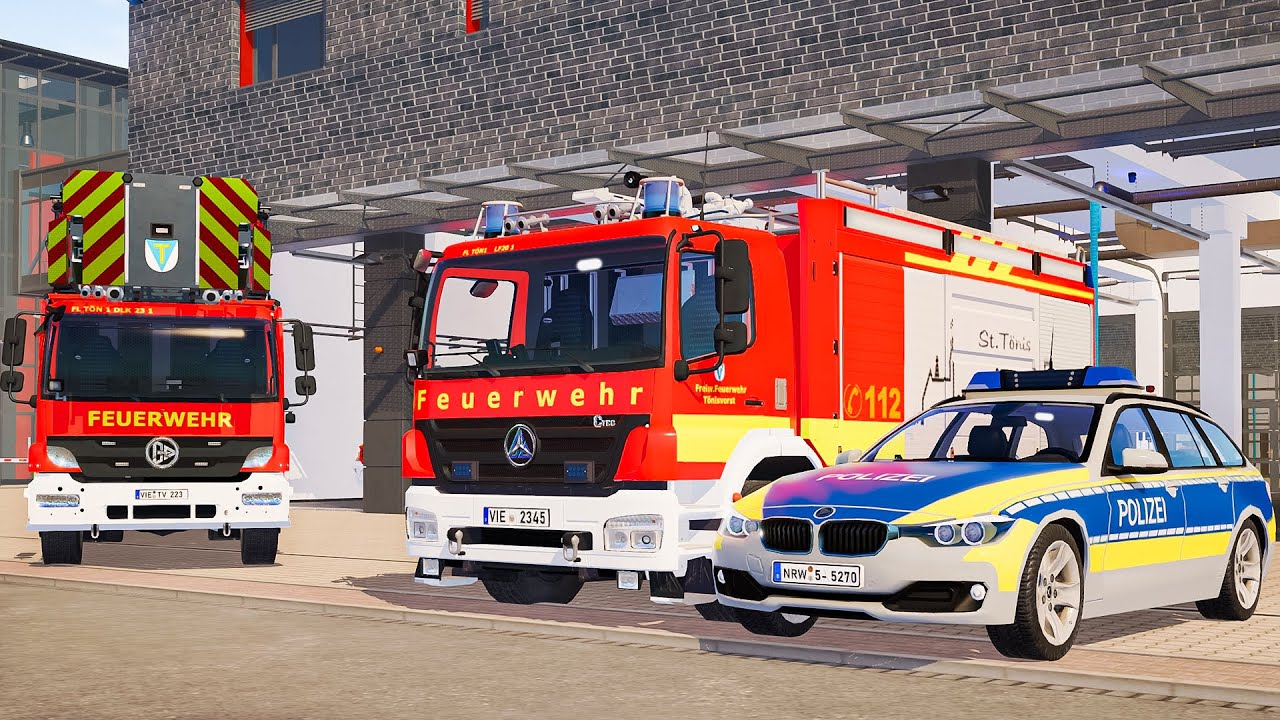 Emergency Call 112 – Tönisvorst Police & Fire Brigade Responding | Emergency Simulation 4K