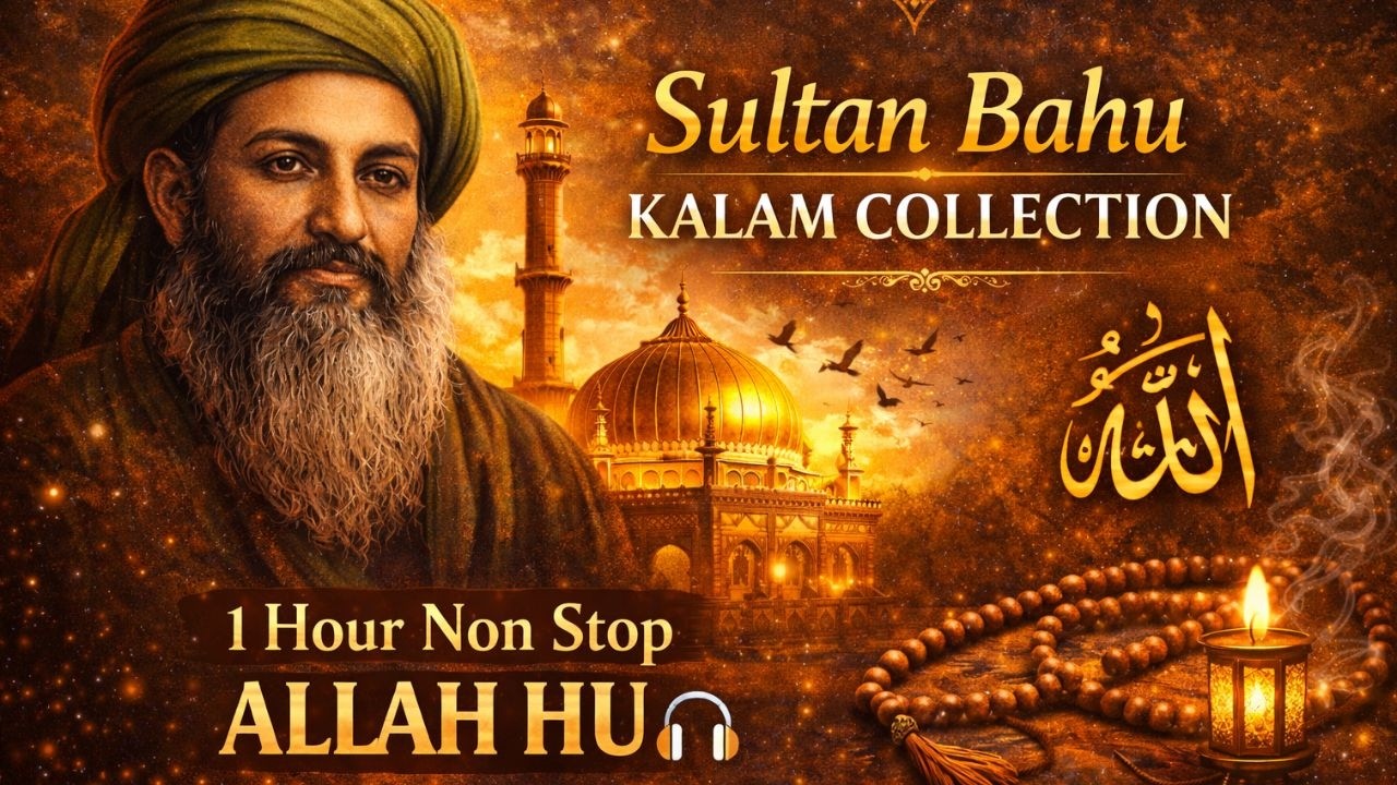 1 Hour Sultan Bahu Kalam | Continuous Allah Hu for Inner Peace