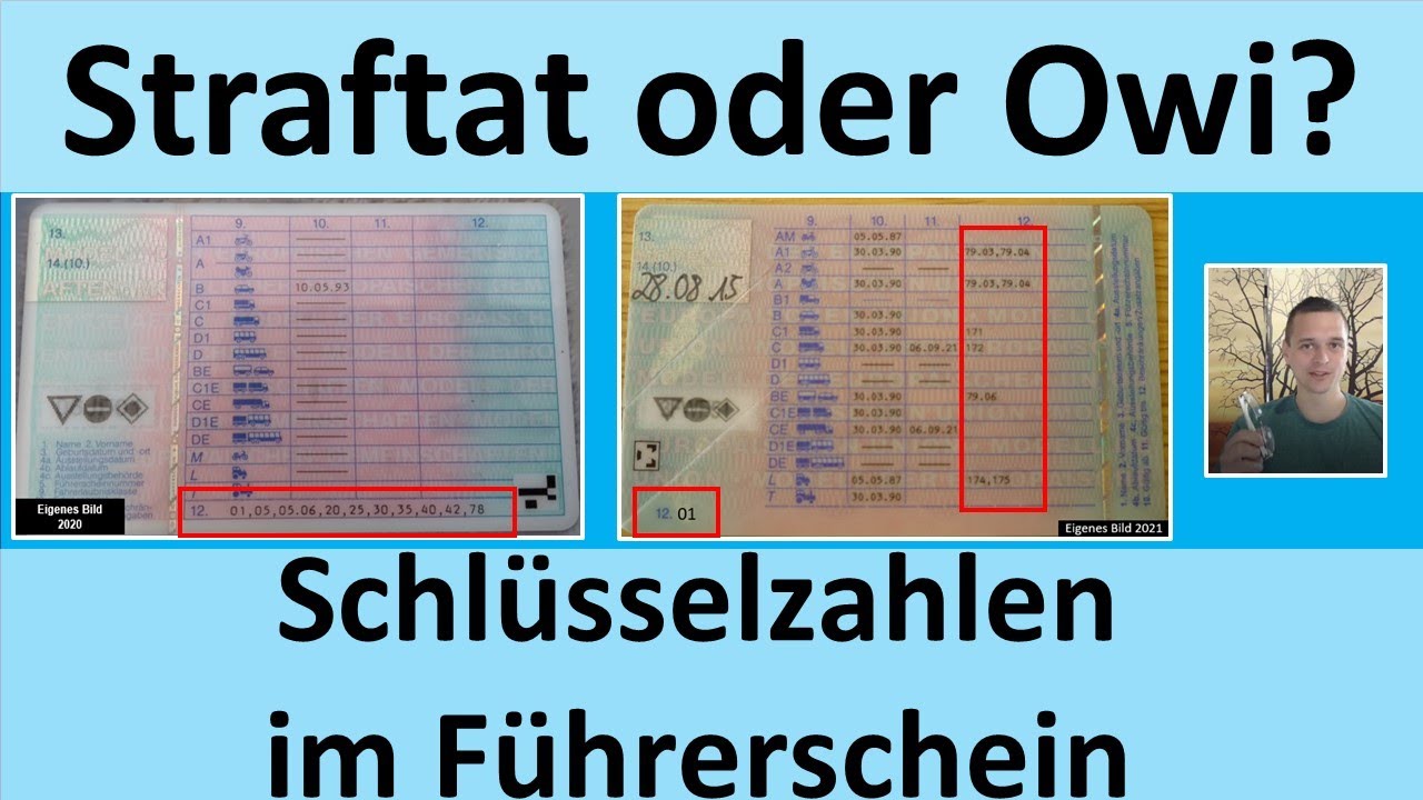 Straftat oder Ordnungswidrigkeit? Die Schlüsselzahlen im Führerschein.