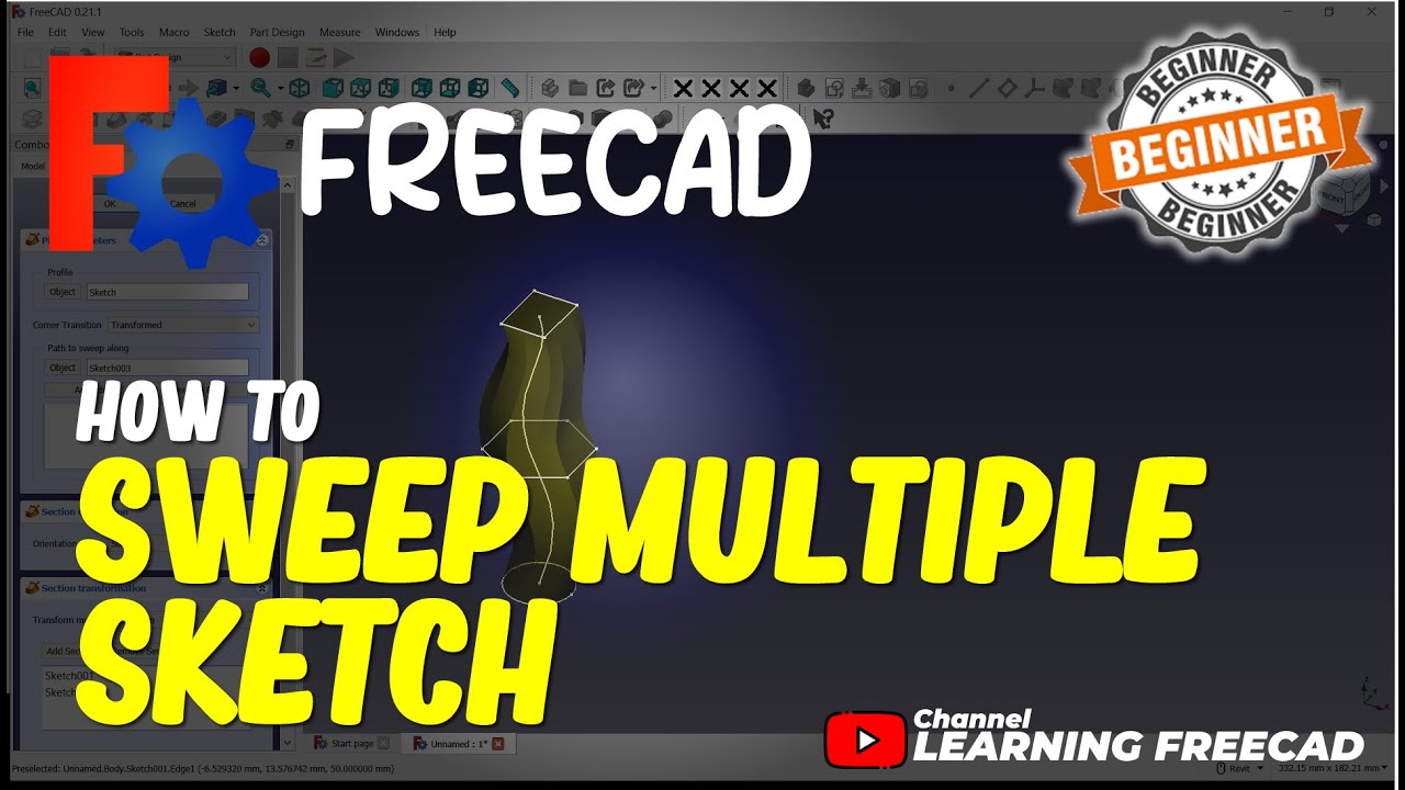 FreeCAD How To Sweep Multiple Sketches