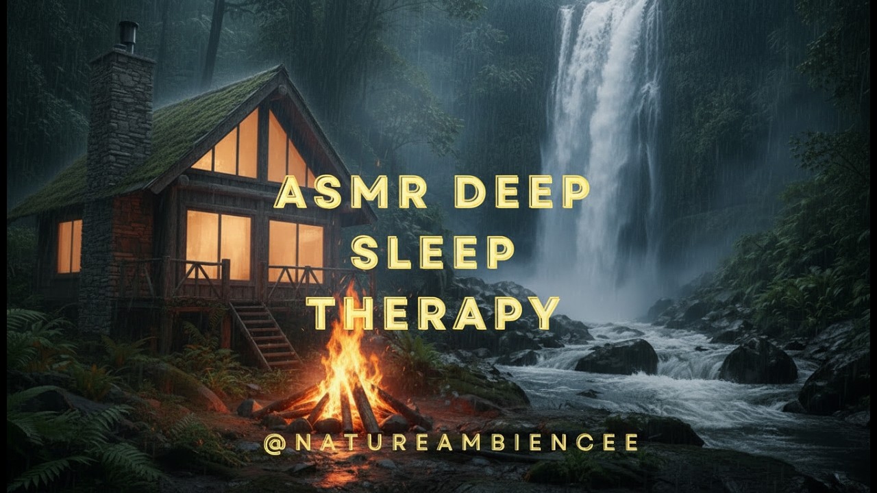 Relaxing Waterfall Sounds for Sleeping 😴 Natural White Noise & Rain Ambience #waterfall