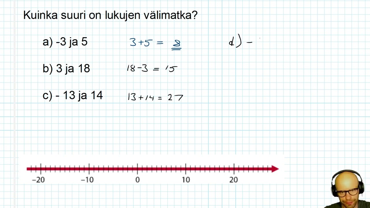 9. (x) Lukujen välimatka