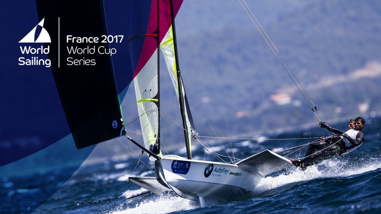 Full 49er Medal Race from the World Cup Series Hyères 2017
