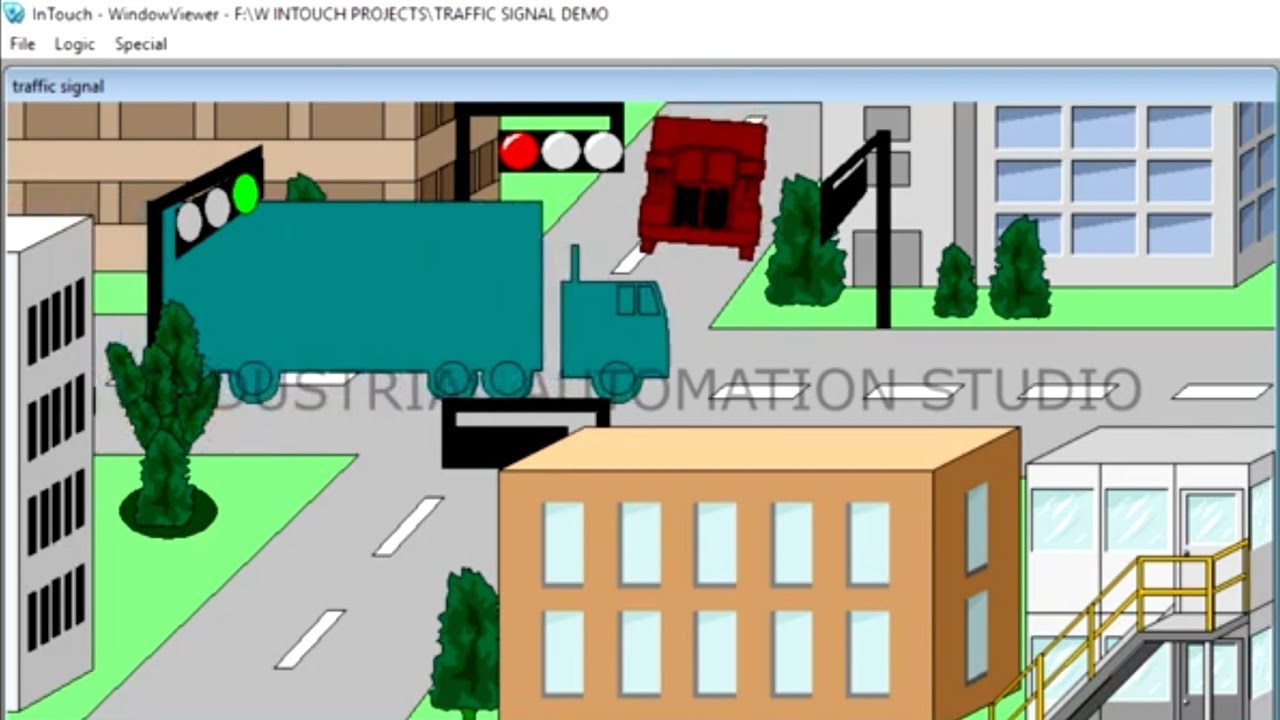 Traffic Signal Demo | Wonderware Intouch | Scada