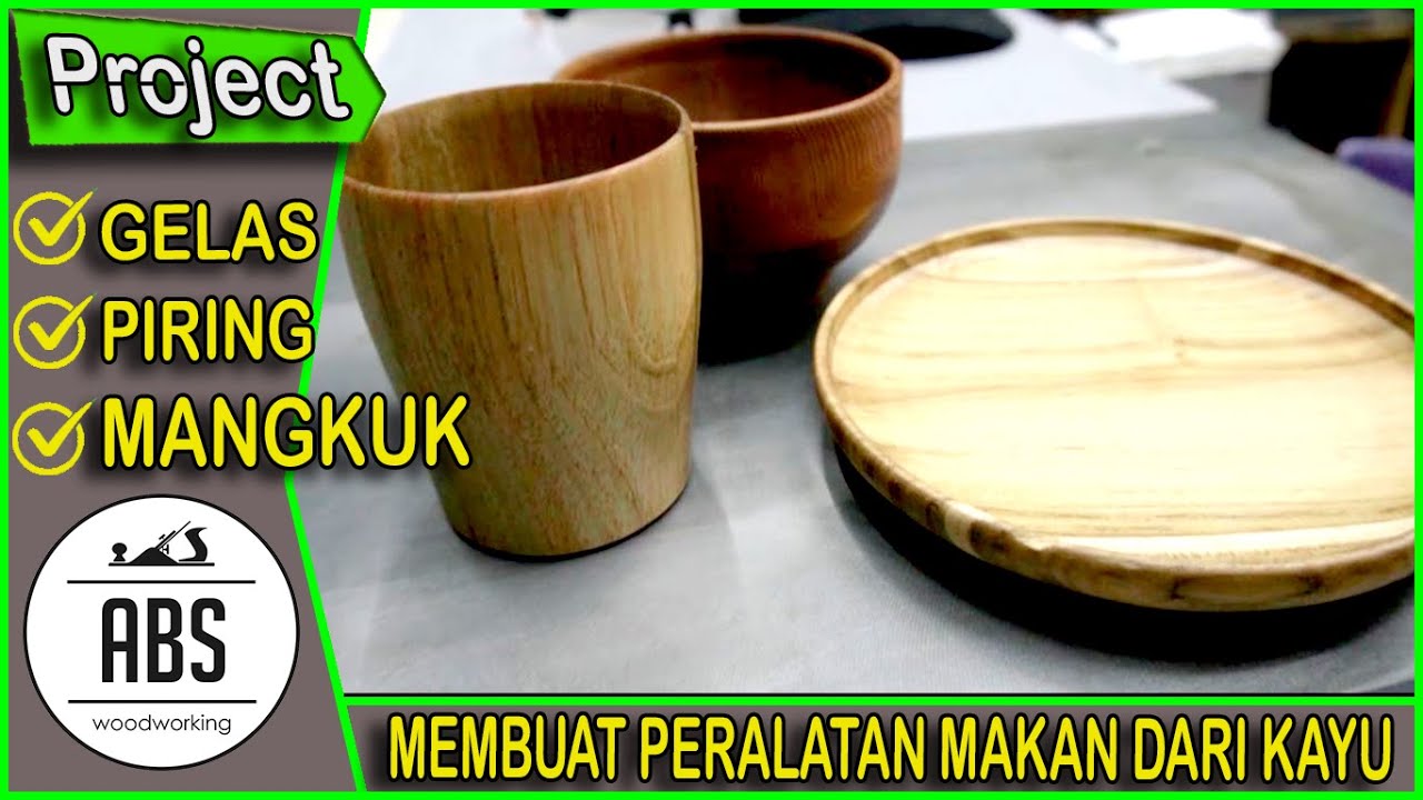 MEMBUAT PERALATAN MAKAN DARI KAYU || KREASI BUBUT KAYU