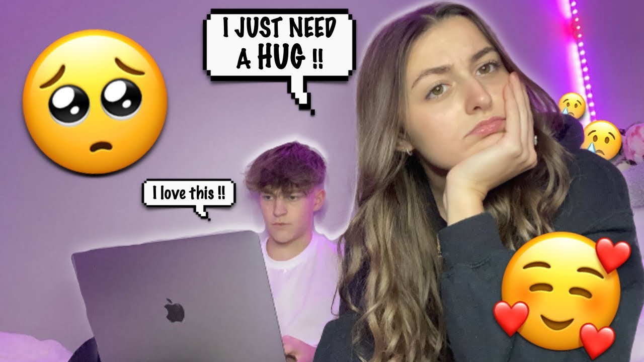 TELLING MY BOYFRIEND &ldquo;I JUST NEED A HUG&rdquo; TO SEE HOW HE REACTS! *CUTE REACTION*