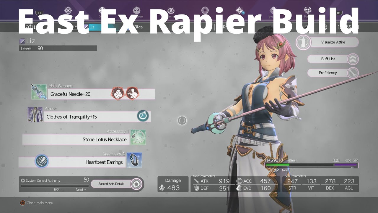 Sword Art Online Alicization Lycoris East Extreme Solo Rapier Build