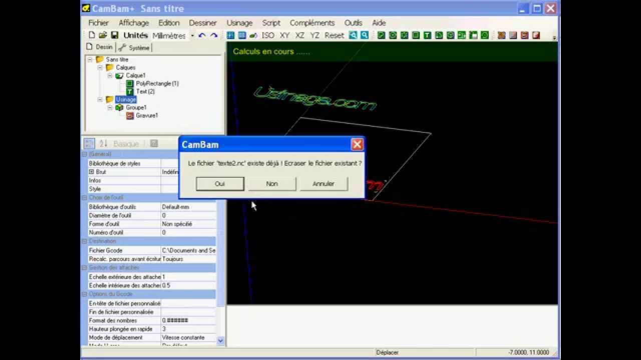 Utiliser CNc Wrapper + CamBam