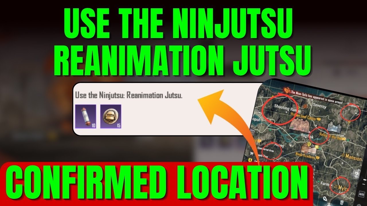 USE THE NINJUTSU REANIMATION JUTSU | NINJUTSU REANIMATION LOCATION PUBG MOBILE