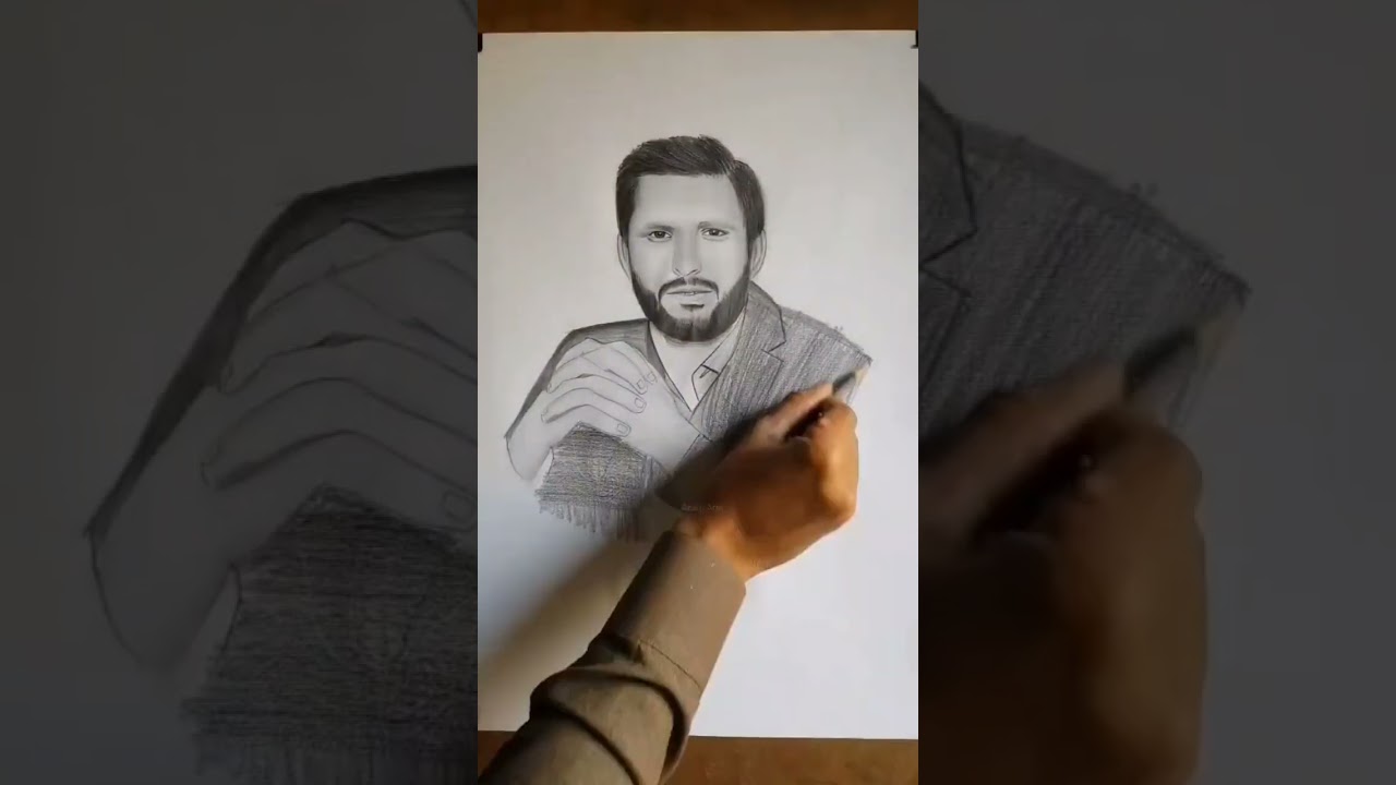 Beautiful Sketch of Shahid Khan Afridi | #sketch #drawing #youtubeshorts #viral