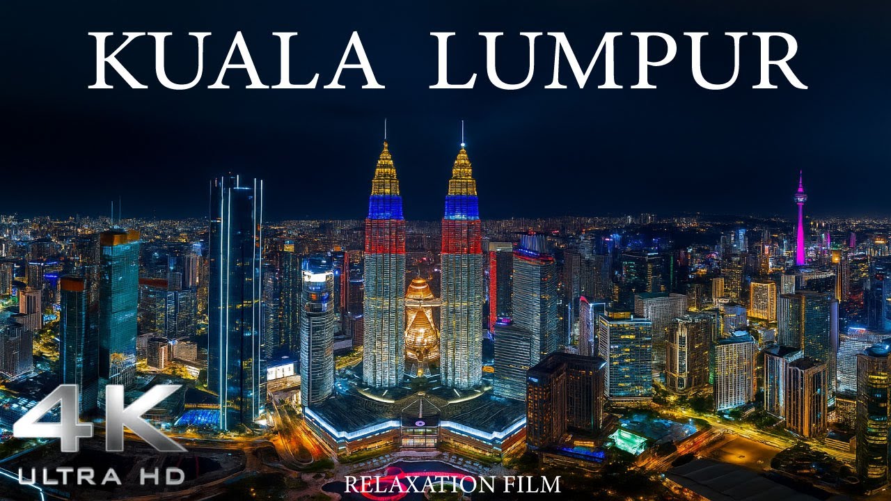 Kuala Lumpur Night Drone View