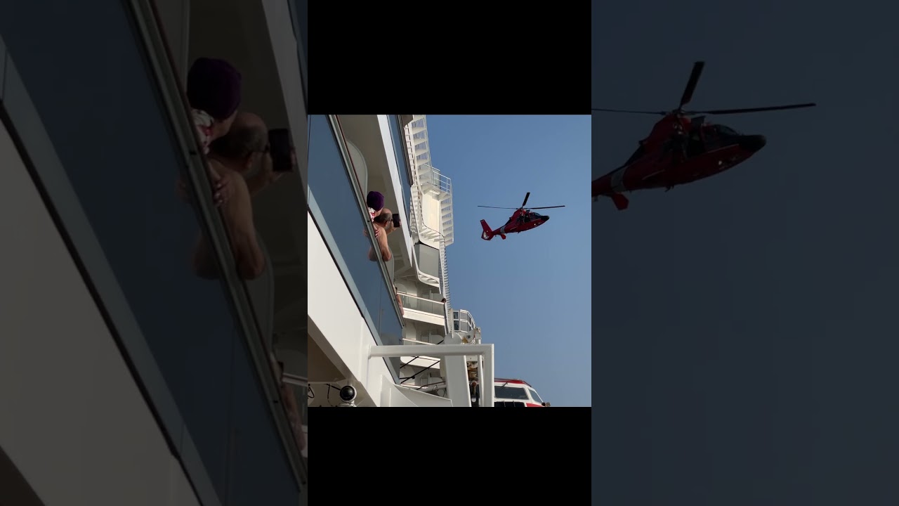 Helicopter rescue off a cruise ship