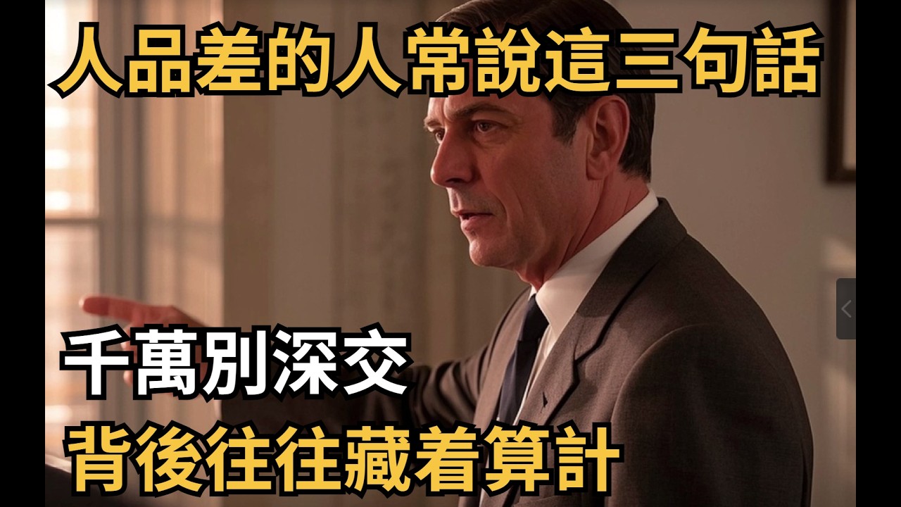 人品差的人，常說這三句話，千萬別深交！背後往往藏着算計【心理造夢坊】#心理學 #心理 #心理分析 #心理咨询 #识人术 #为人处世智慧