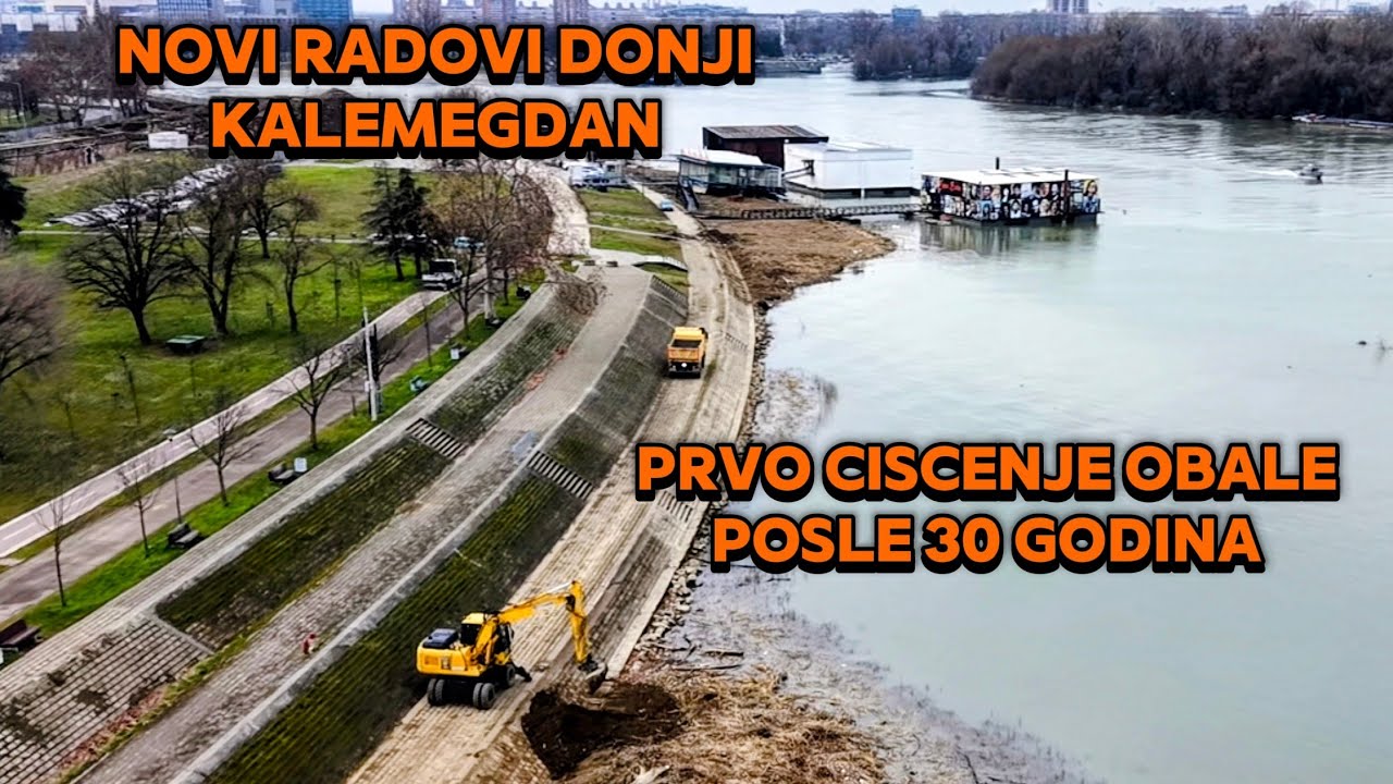 POCELO VELIKO CISCENJE OBALE KOD BASTIONA SV.JAKOVA I KA 25 MAJU, BAGERI NA TERENU NOVI PRIKAZ 
