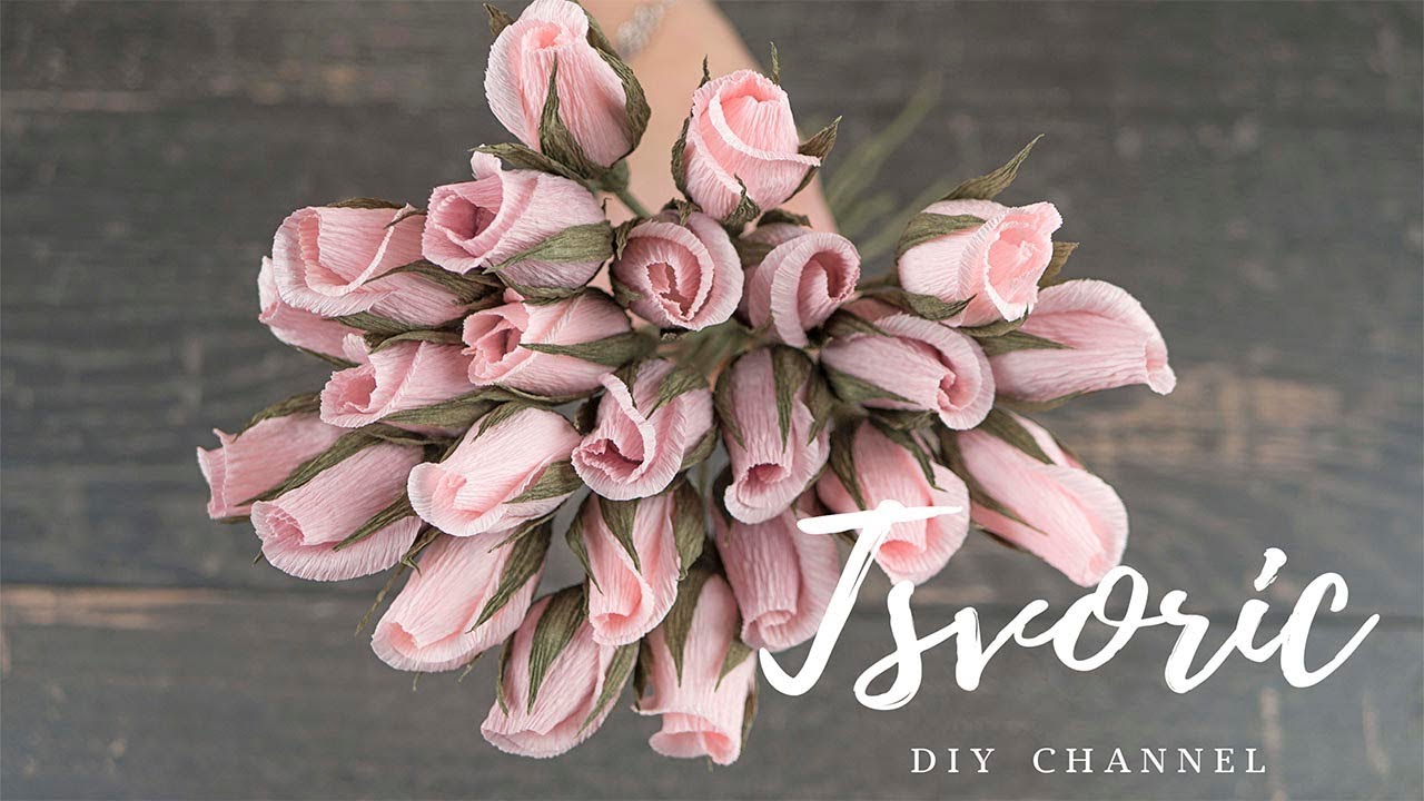 Simple roses for a bouquet of paper / Простые розы для букета из бумаги / DIY TSVORIC