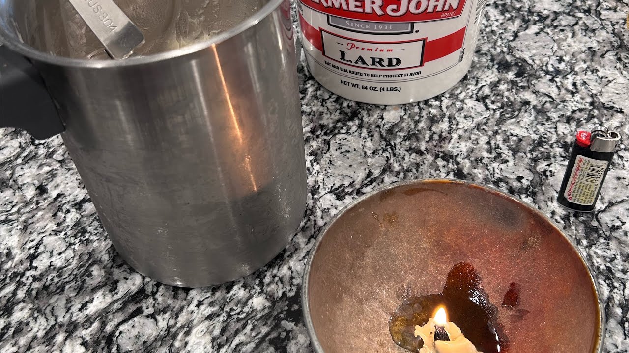 Making candles from lard