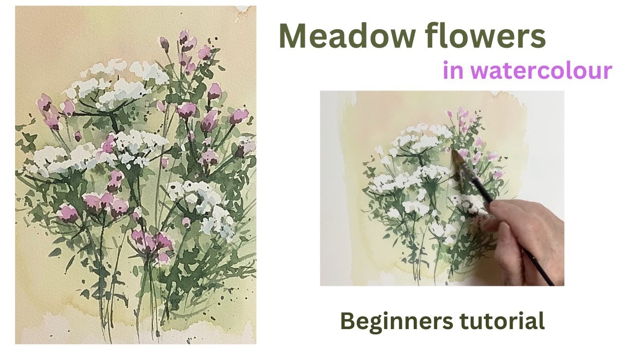 Meadow flowers in watercolour : a beginners tutorial.