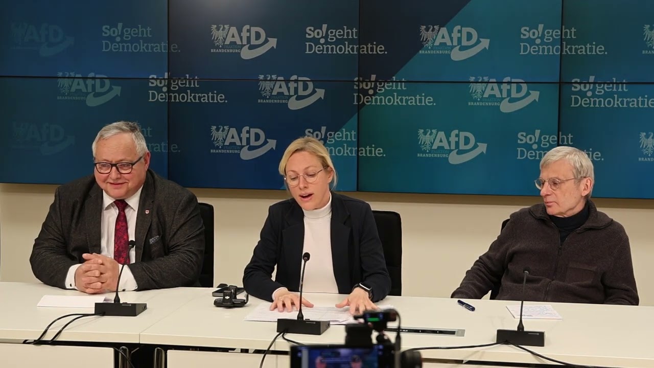 AfD Pressekonferenz vom 17.03.2026 Potsdam Themen Kernkraft, Ordnungsgeld, Regierung CDU - SPD