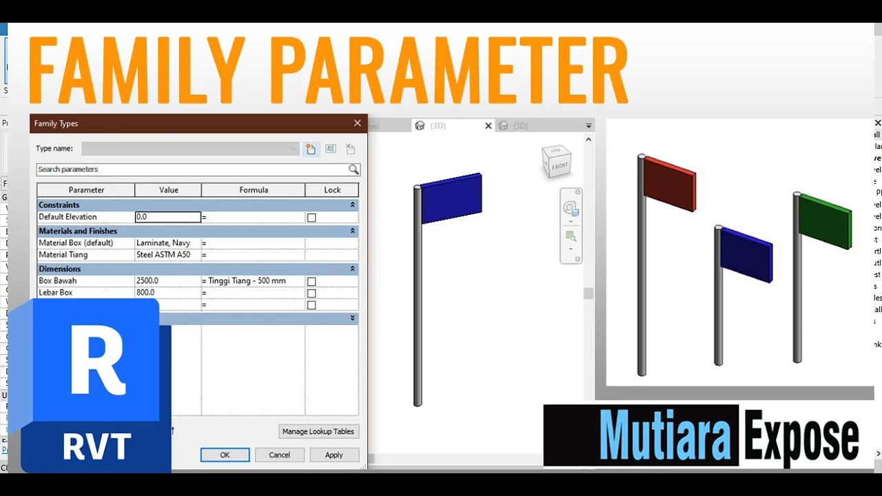 Membuat & Menggunakan Family Parameter  - Tutorial Revit