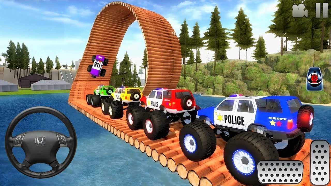 Monster Truck Mega Ramp Extreme Stunt Driving #1-Impossible Police Car Driver - Android GamePlay