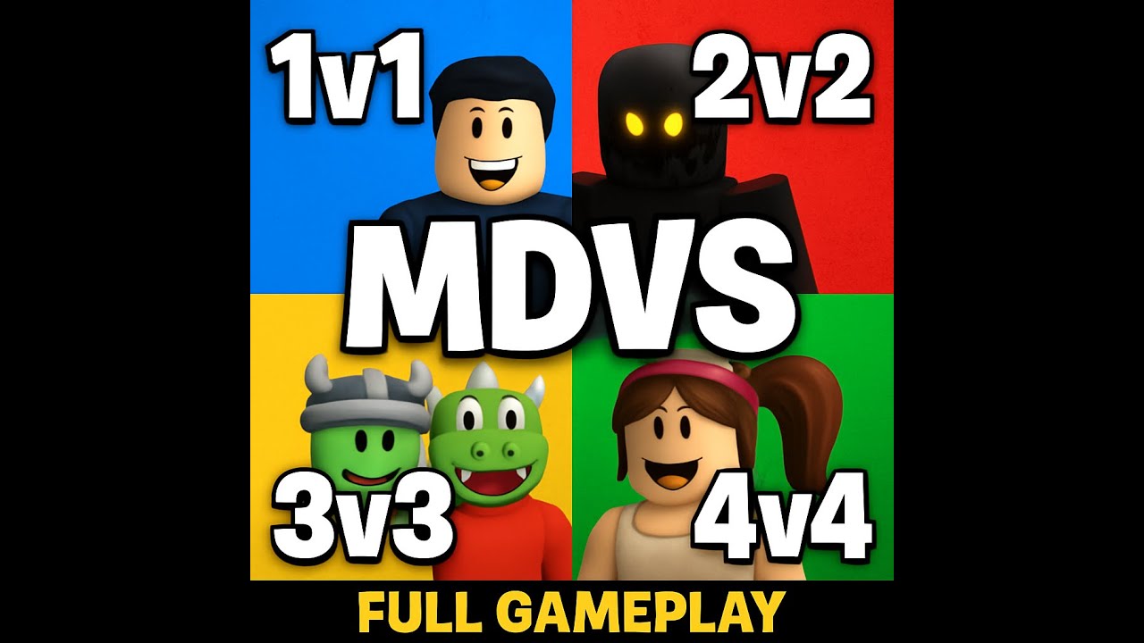All Modes in Roblox MDVS: 1v1 &bull; 2v2 &bull; 3v3 &bull; 4v4